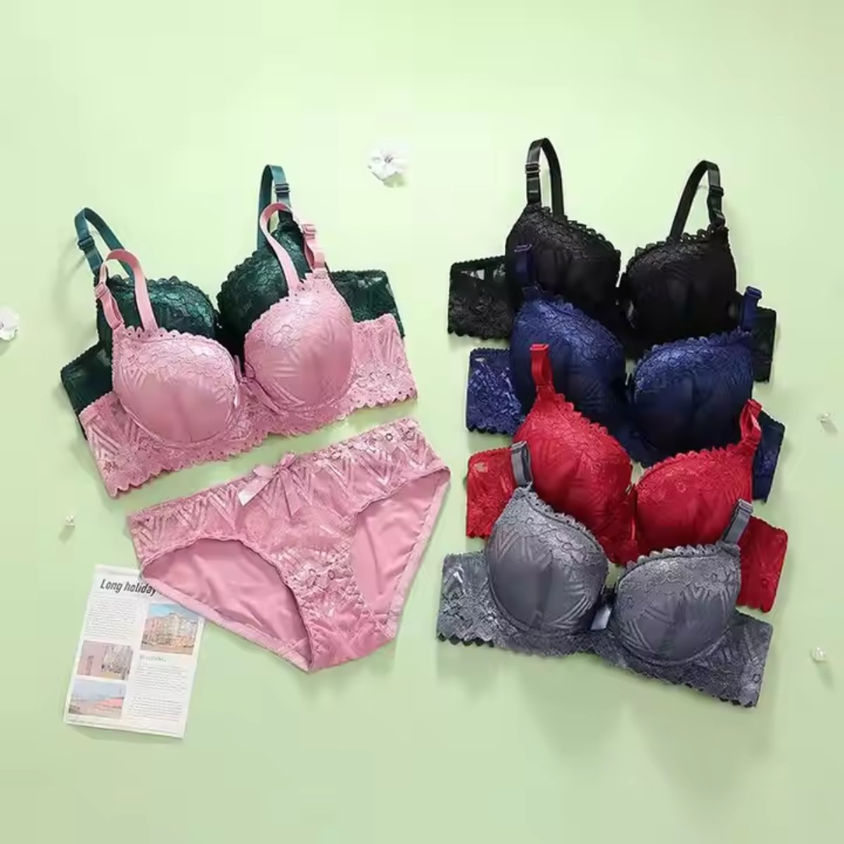 (Pack of 7) Women's  Bra and Panty Lingerie Set for Women | Every Occassion |L-16